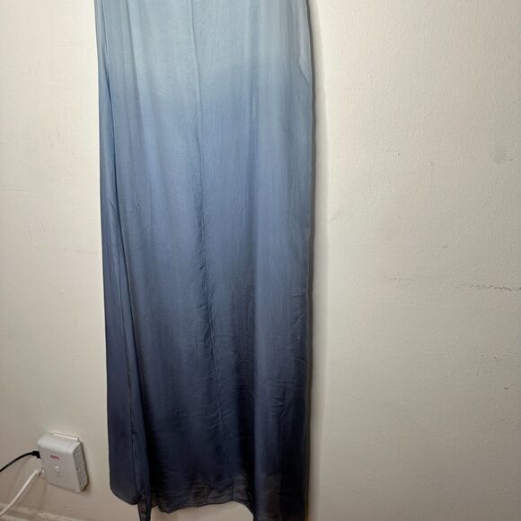 Kate by Laltramoda Light Blue Ombre Tank Sleeveless Lined Midi Maxi Dress S / M - Picture 5 of 12